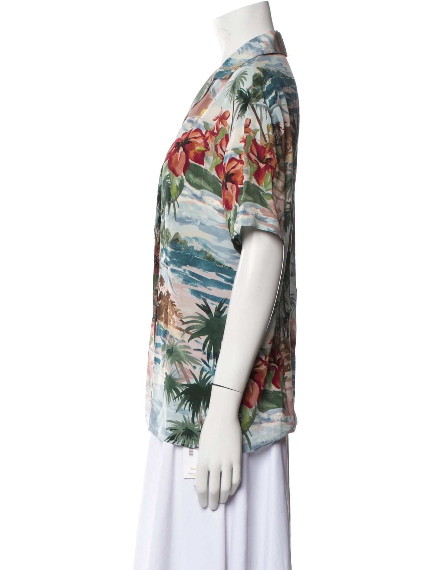 Valentino Silk Printed Button-Up Top