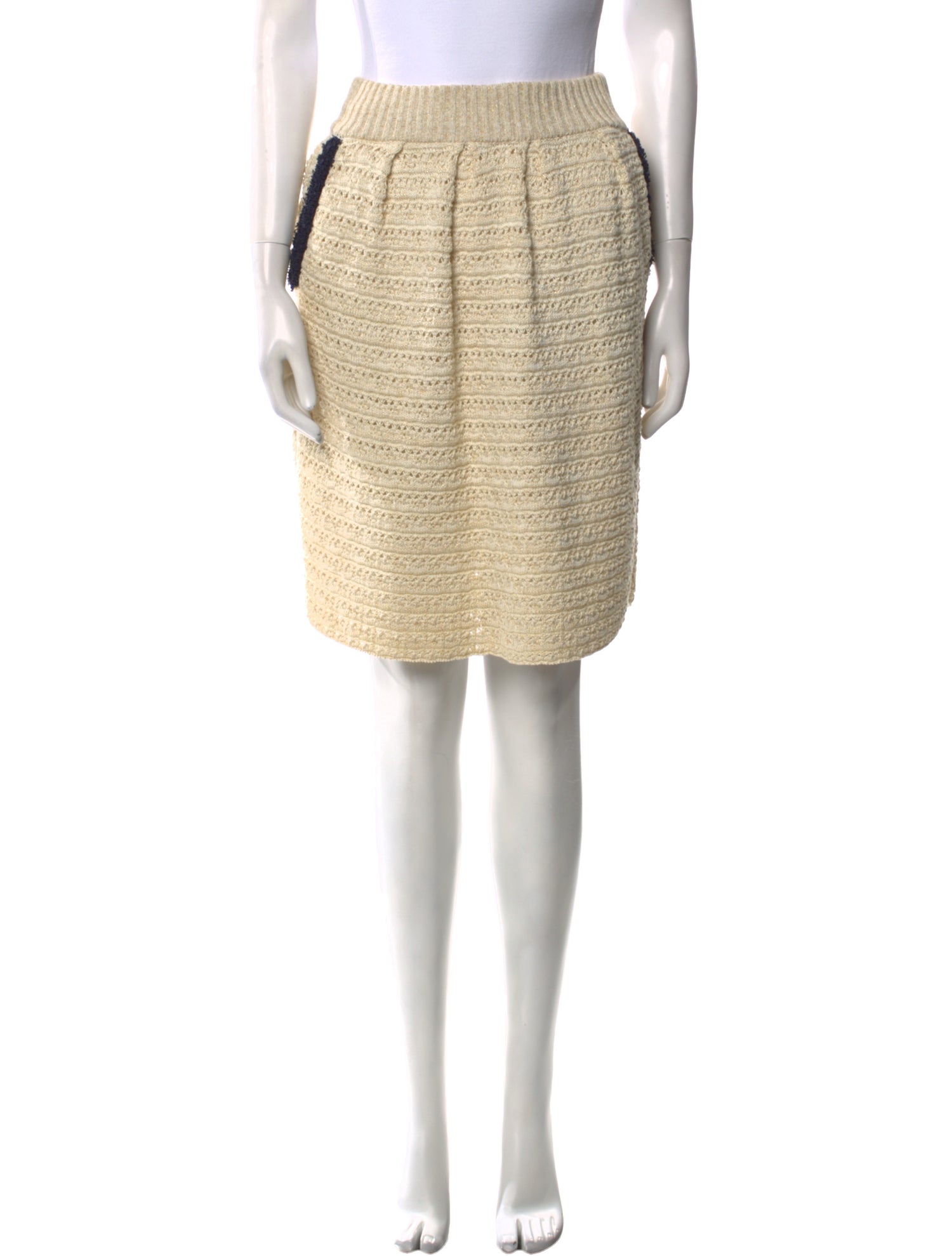 Valentino Pleated Accents Knee-Length Skirt