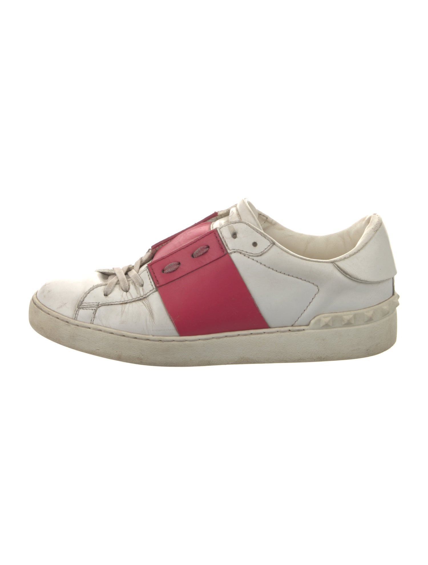 Valentino Rockstud Accents Leather Sneakers
