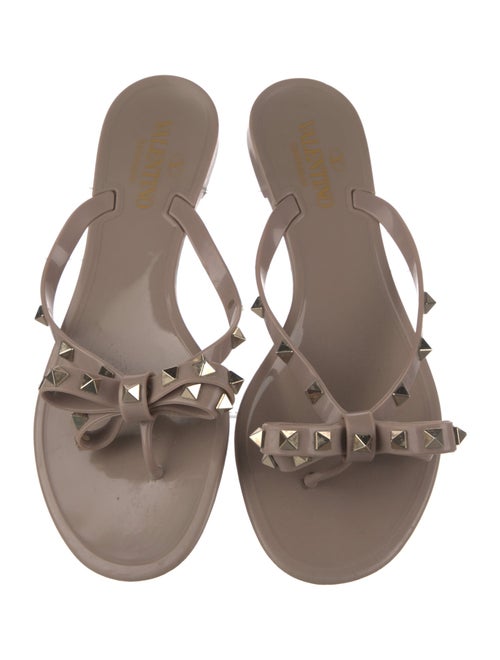 Valentino Rockstud Accents Rubber Slides
