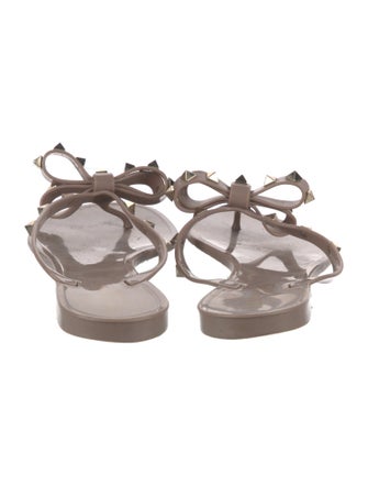 Valentino Rockstud Accents Rubber Slides