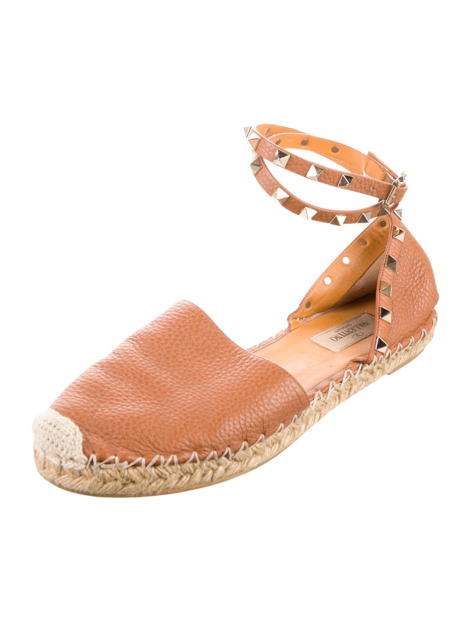 Valentino Rockstud Accents Leather D'Orsay Flats