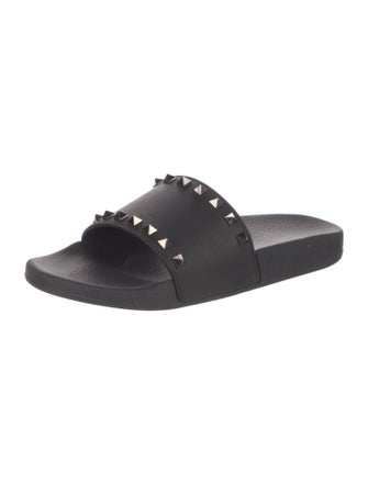 Valentino Rockstud Accents Rubber Slides