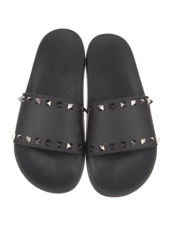 Valentino Rockstud Accents Rubber Slides