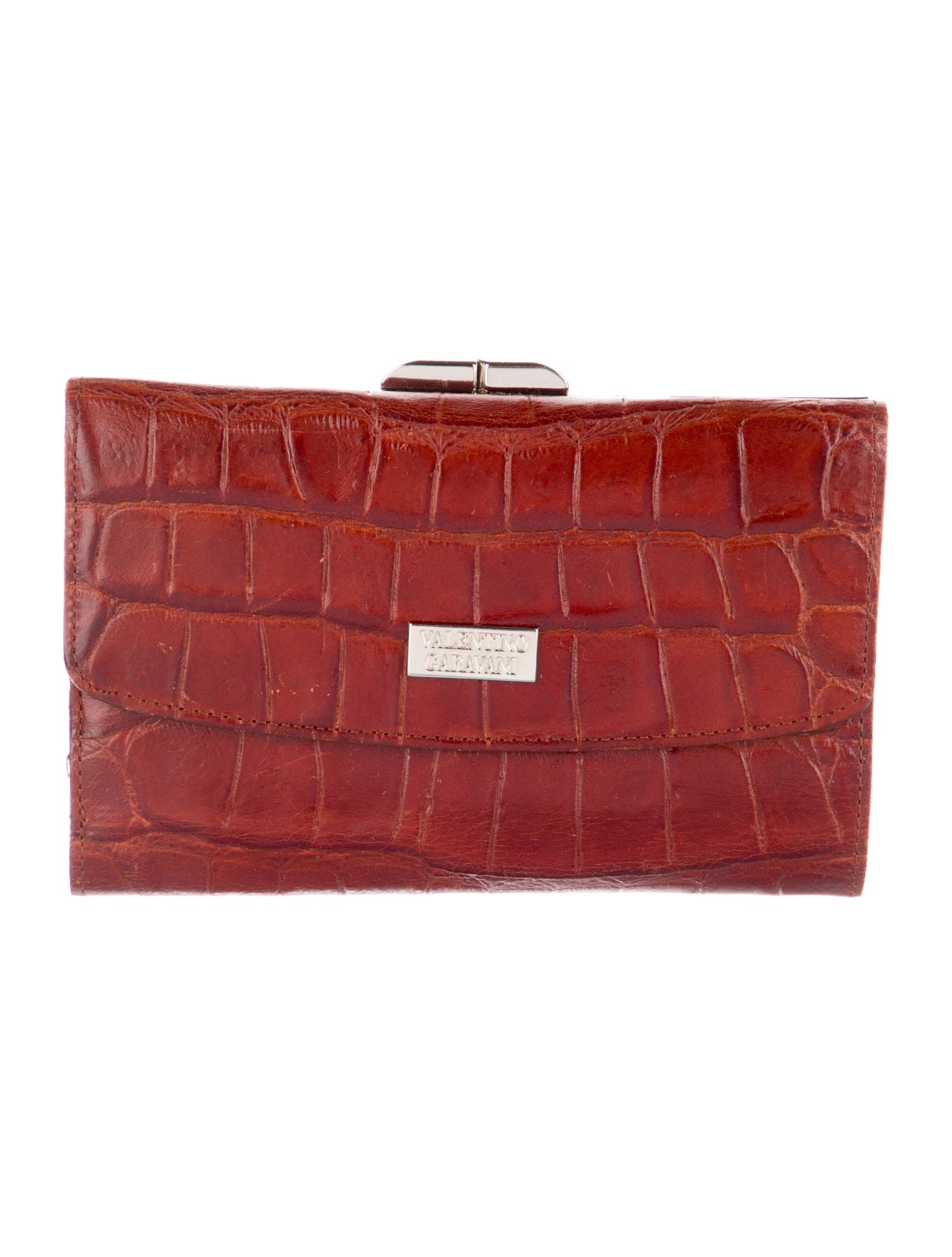 Valentino Vintage Embossed Leather Coin Pouch