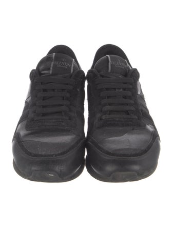 Valentino Rockstud Accents Leather Sneakers