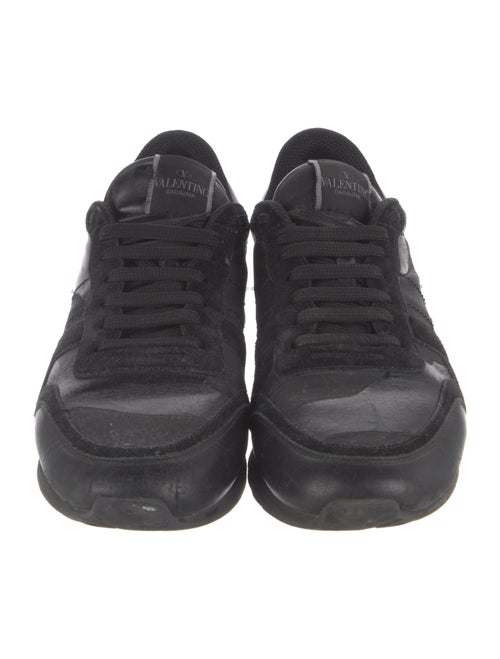 Valentino Rockstud Accents Leather Sneakers