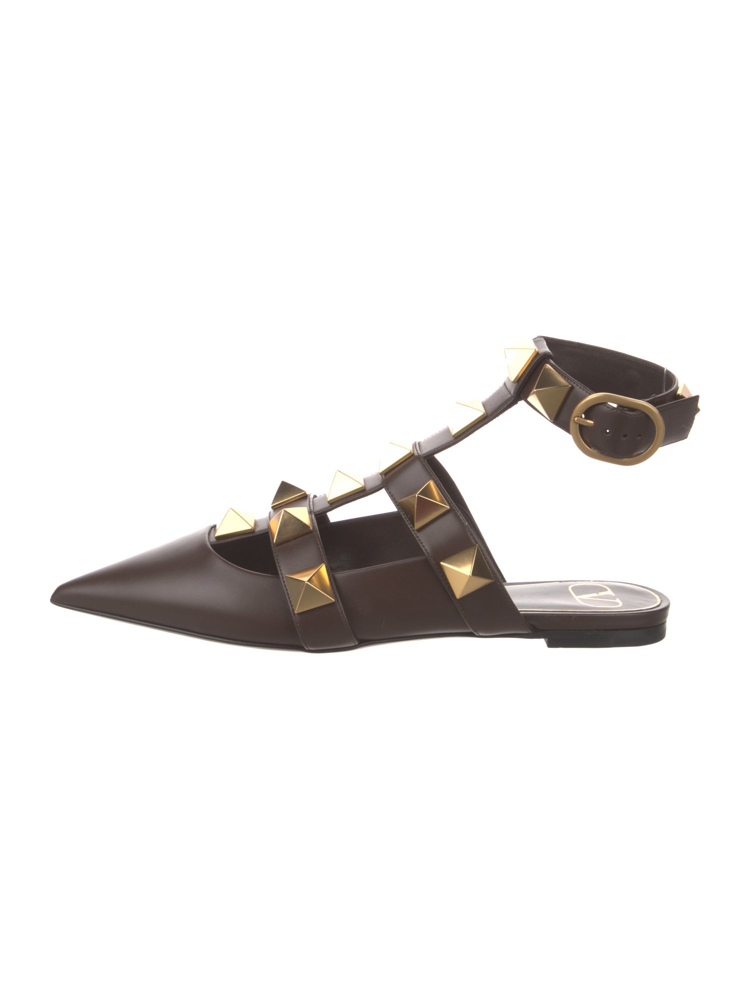 Valentino Rockstud Accents Leather Mules