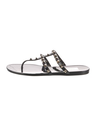 Valentino Rockstud Accents Rubber Slides