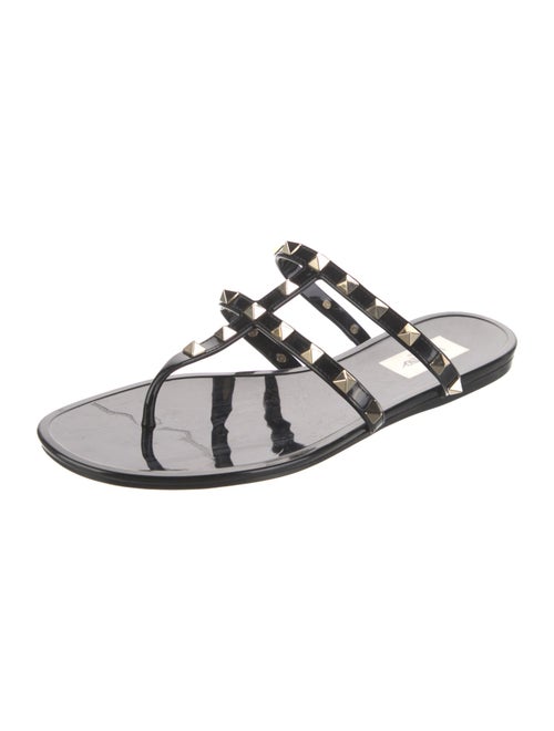 Valentino Rockstud Accents Rubber Slides