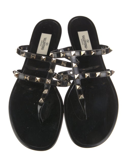 Valentino Rockstud Accents Rubber Slides