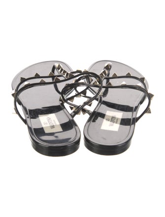 Valentino Rockstud Accents Rubber Slides