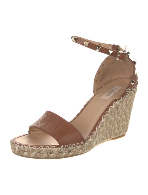 Valentino Rockstud Accents Leather Espadrilles