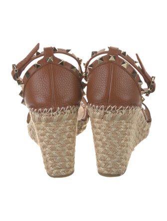 Valentino Rockstud Accents Leather Espadrilles