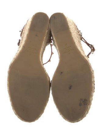 Valentino Rockstud Accents Leather Espadrilles