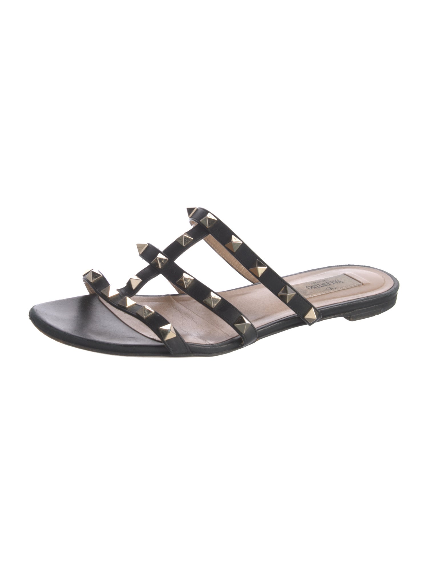 Valentino Rockstud Accents Leather Flats