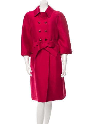 Valentino Silk Double-Breasted Coat w/ Tags