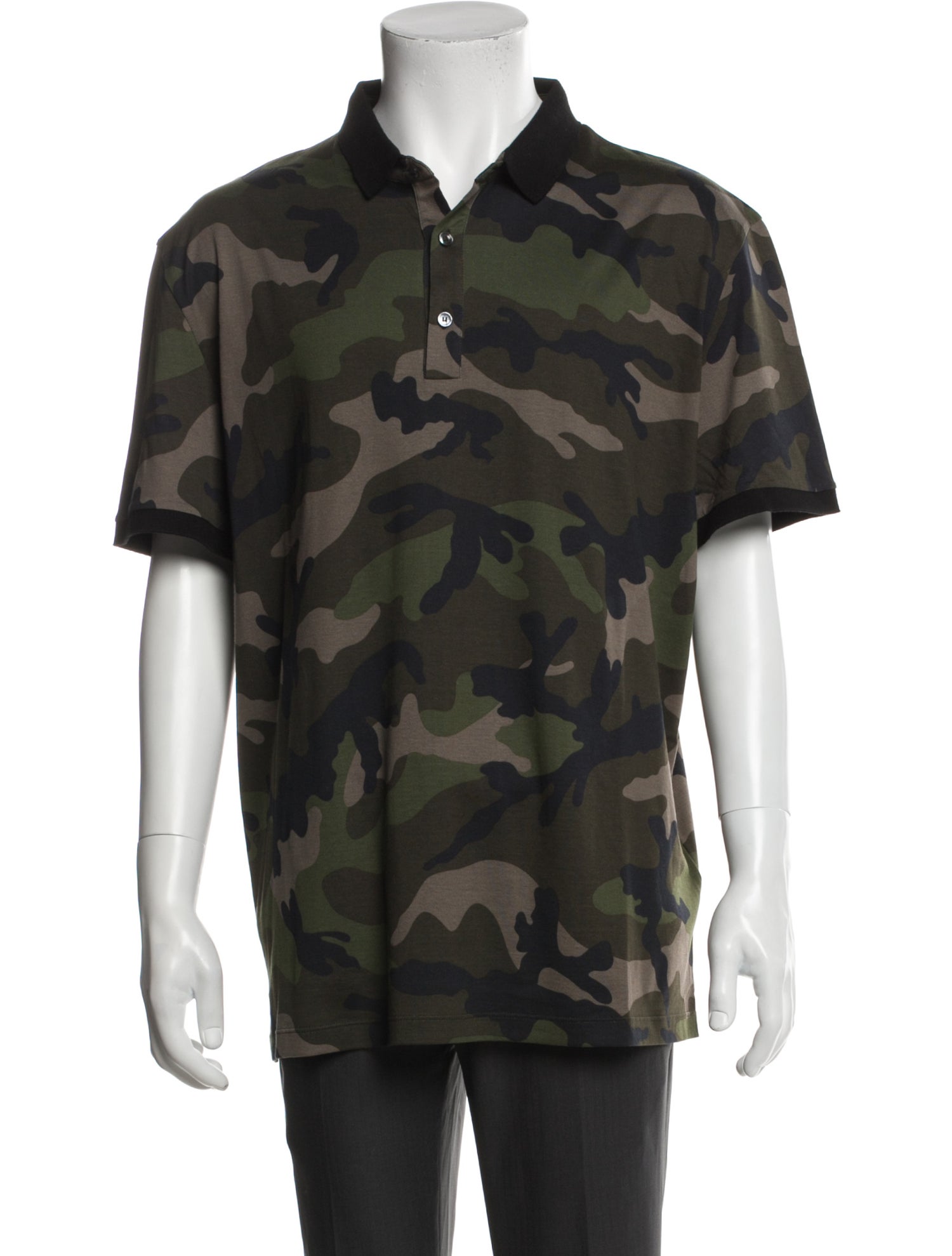 Valentino Rockstud Accents Printed Polo Shirt