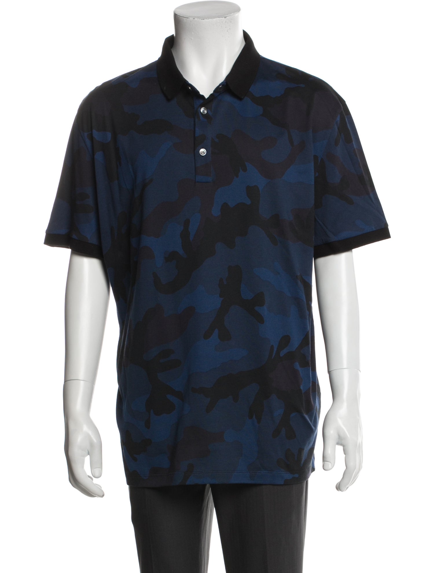 Valentino Rockstud Accents Printed Polo Shirt
