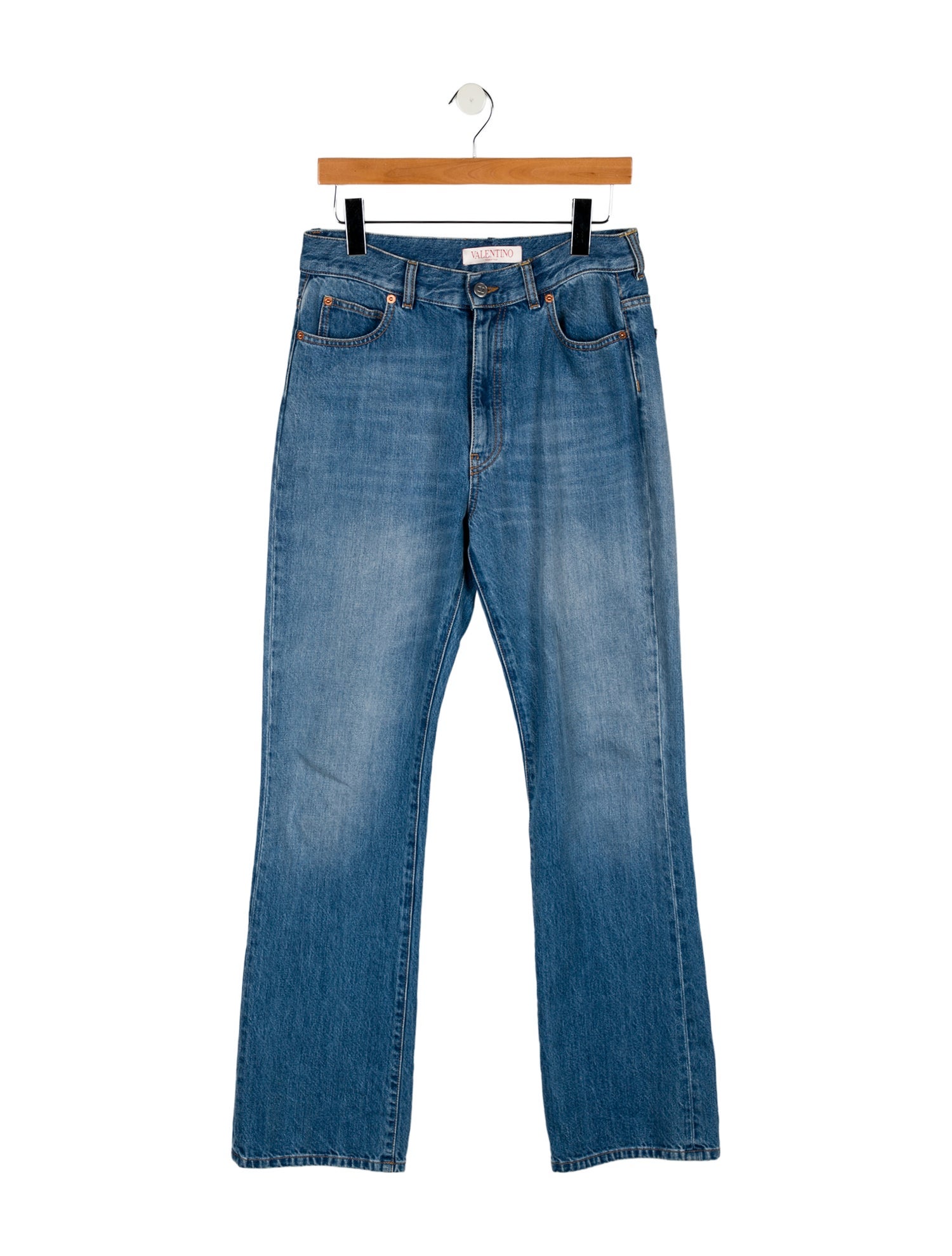 Valentino High-Rise Straight Leg Jeans