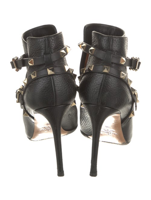 Valentino Rockstud Accents Leather Moto Boots