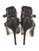 Valentino Rockstud Accents Leather Moto Boots