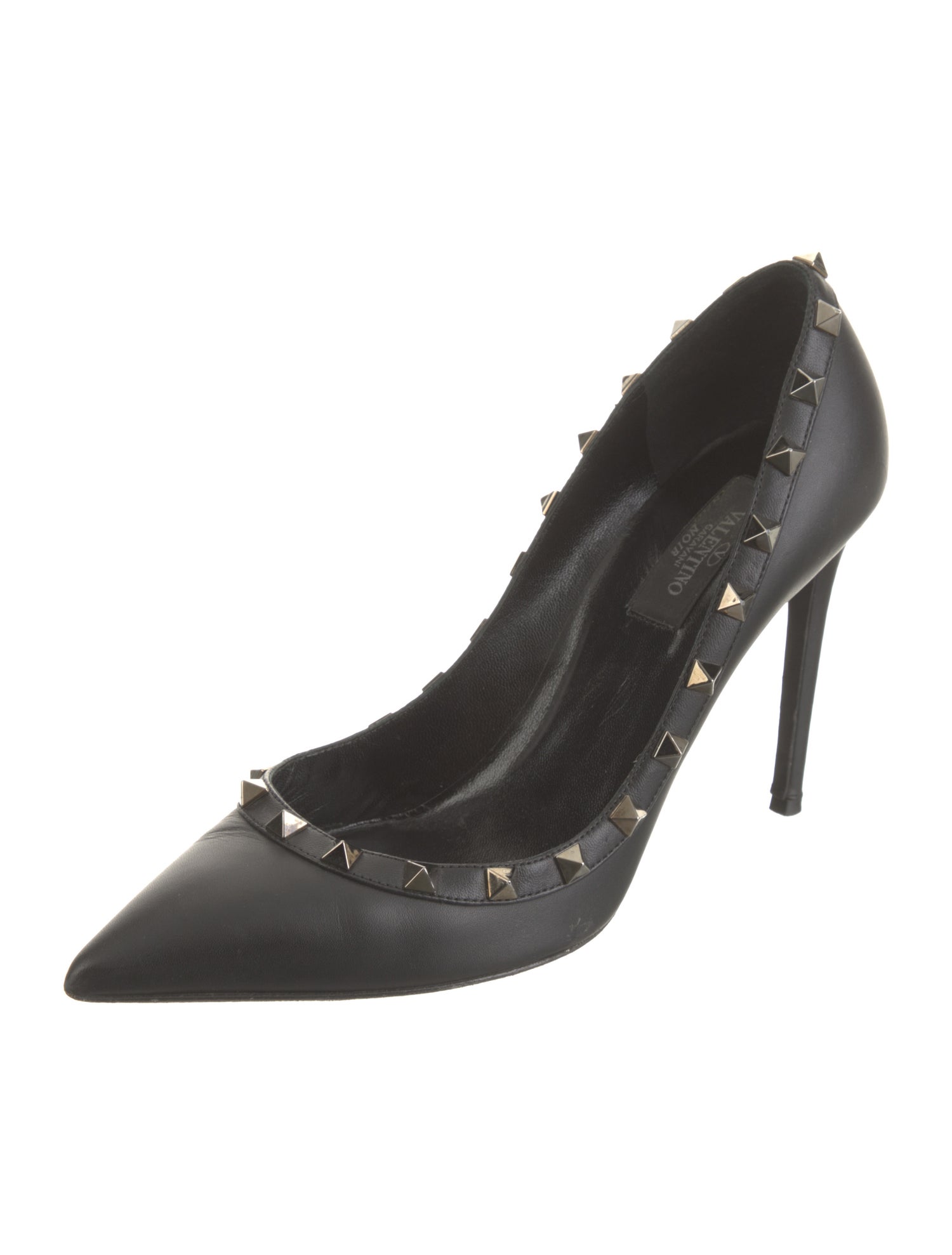 Valentino Rockstud Accents Leather Pumps