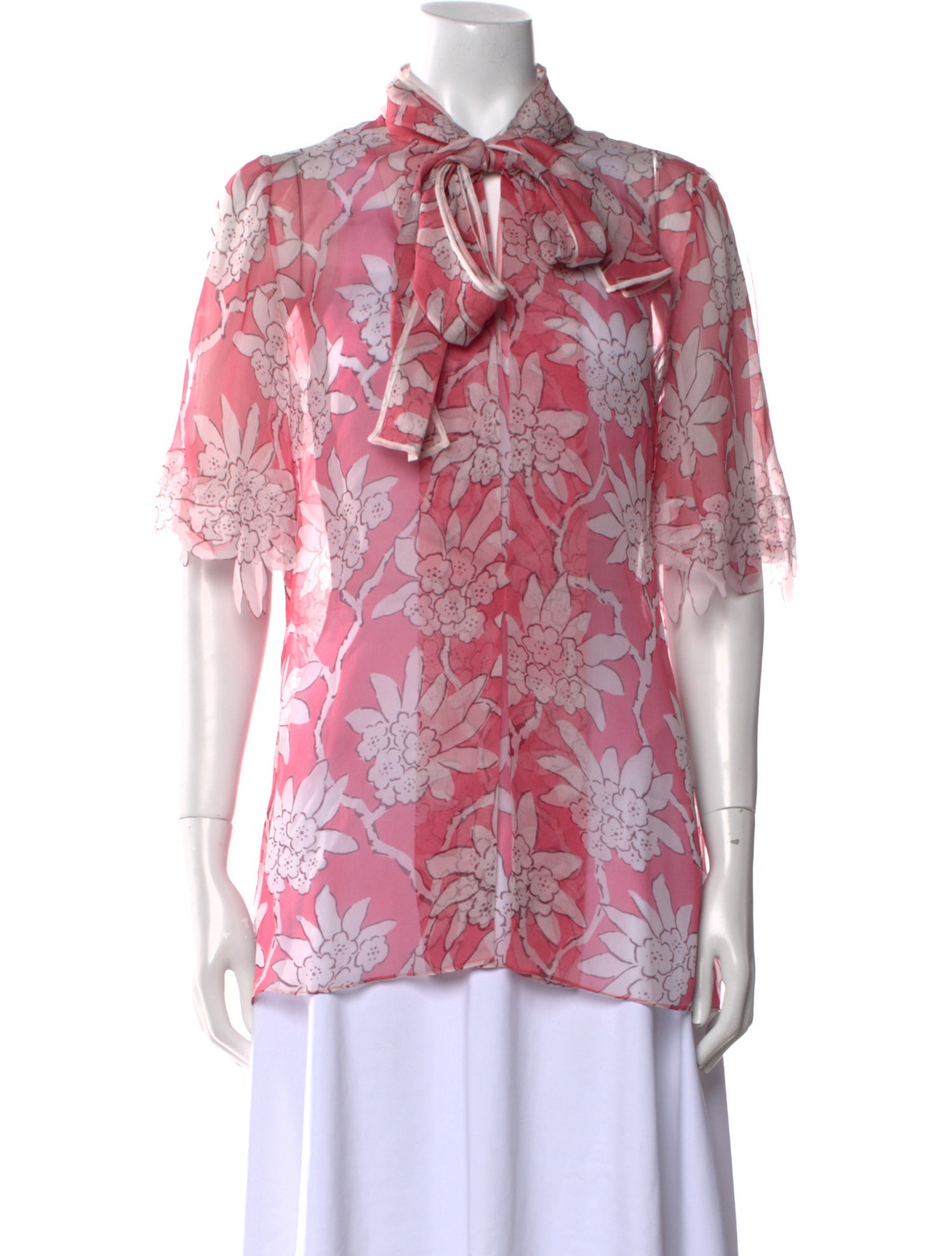 Valentino Silk Floral Print Blouse