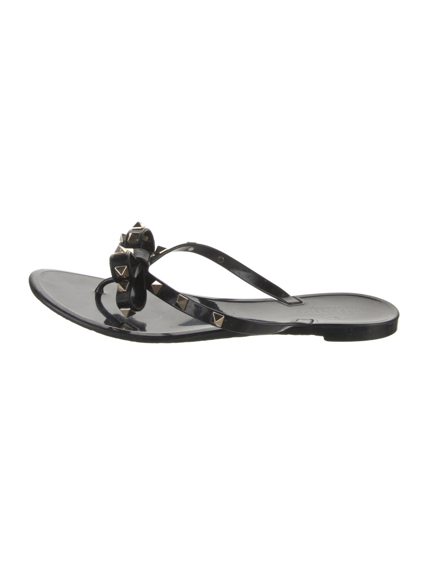 Valentino Rockstud Accents Rubber Flip Flops