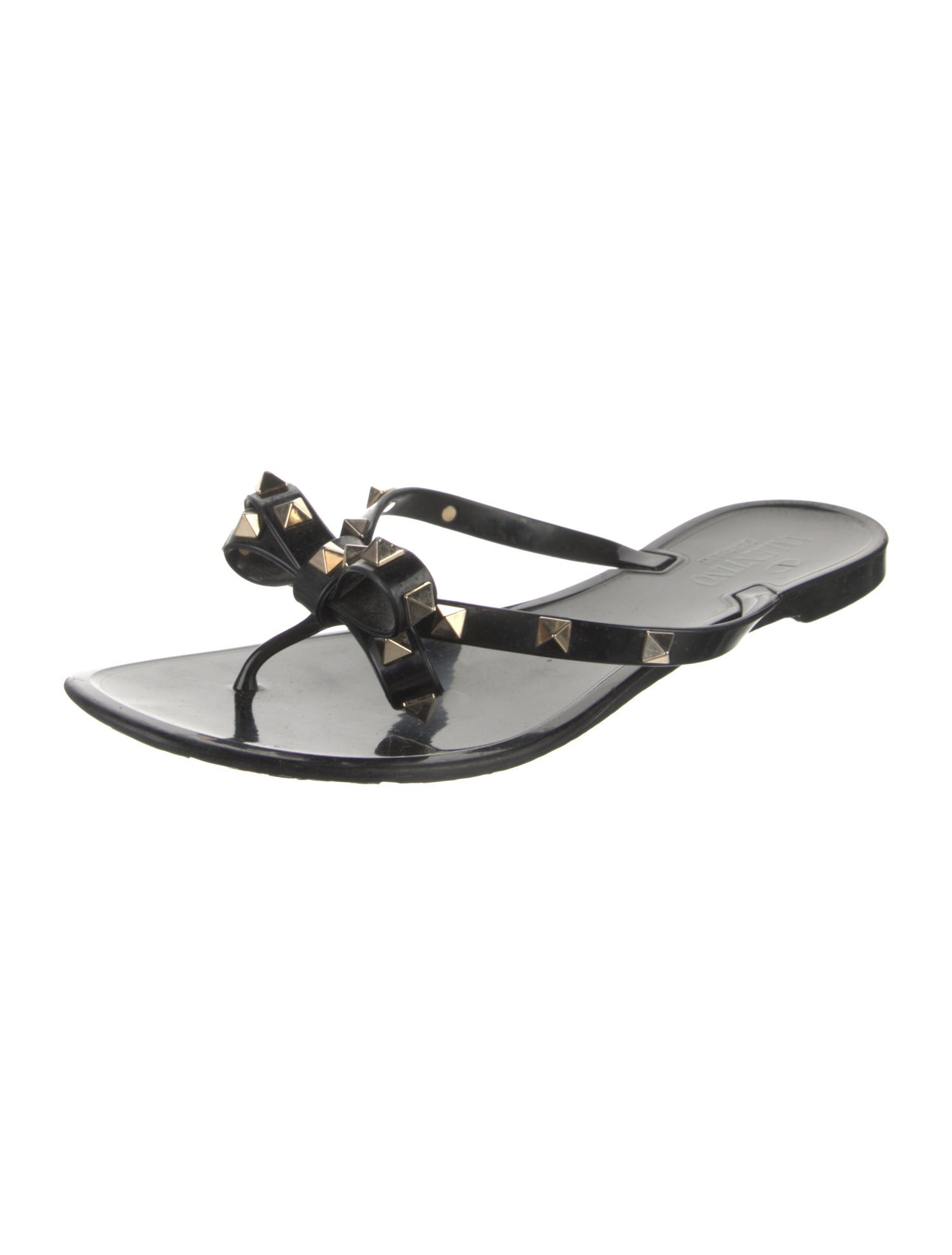 Valentino Rockstud Accents Rubber Flip Flops