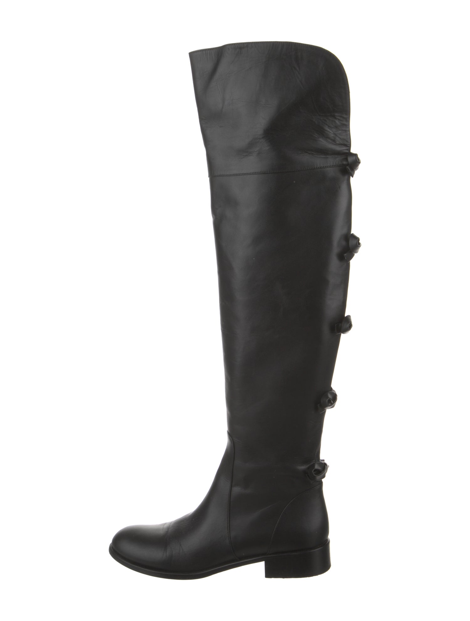 Valentino Leather Bow Accents Boots