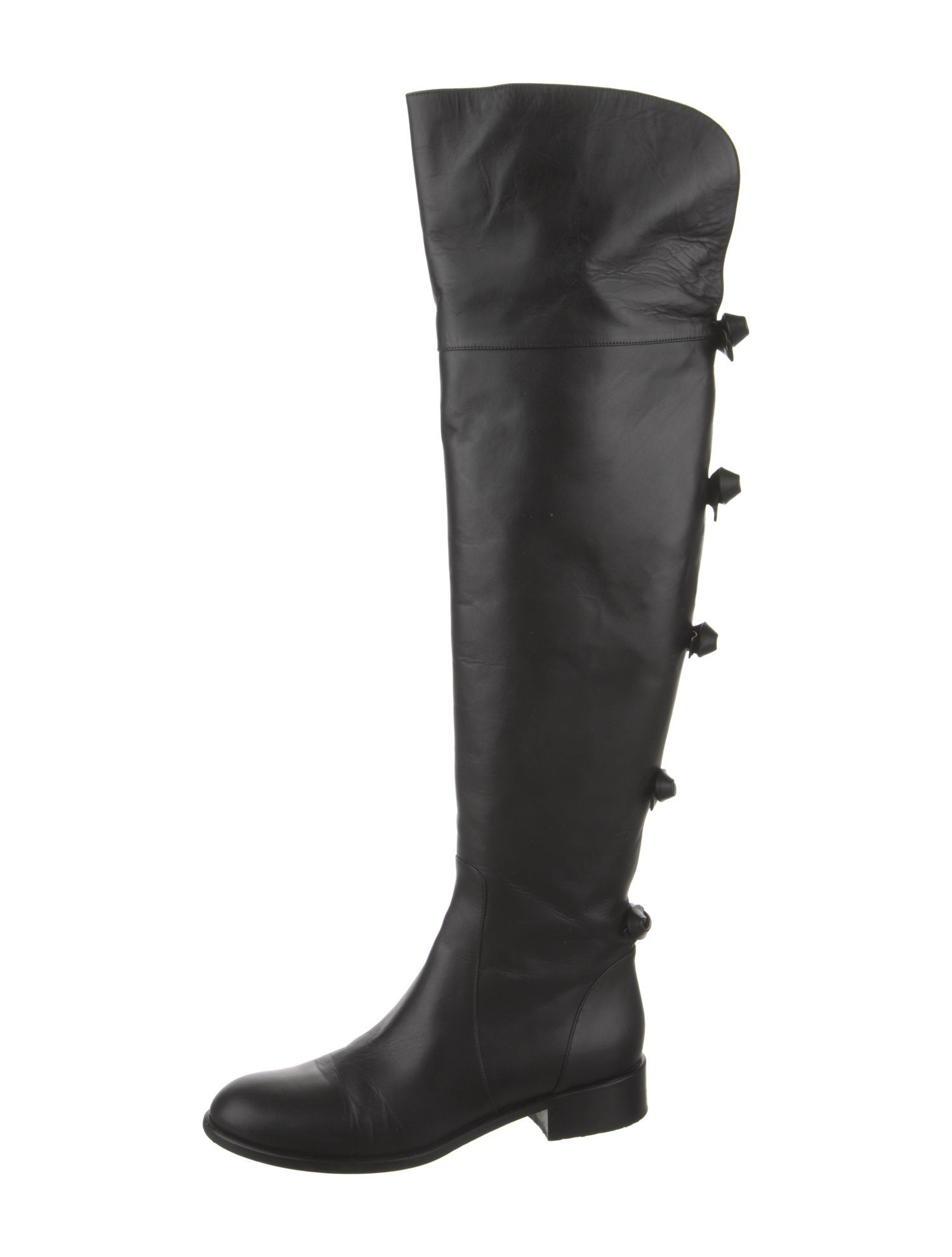 Valentino Leather Bow Accents Boots