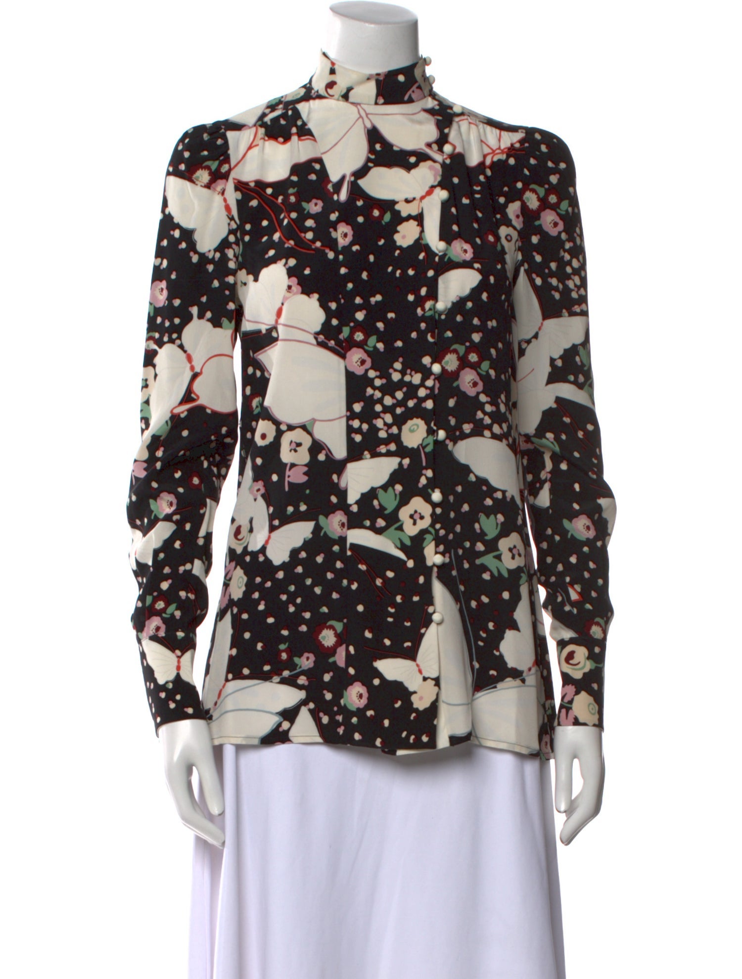 Valentino Silk Floral Print Blouse