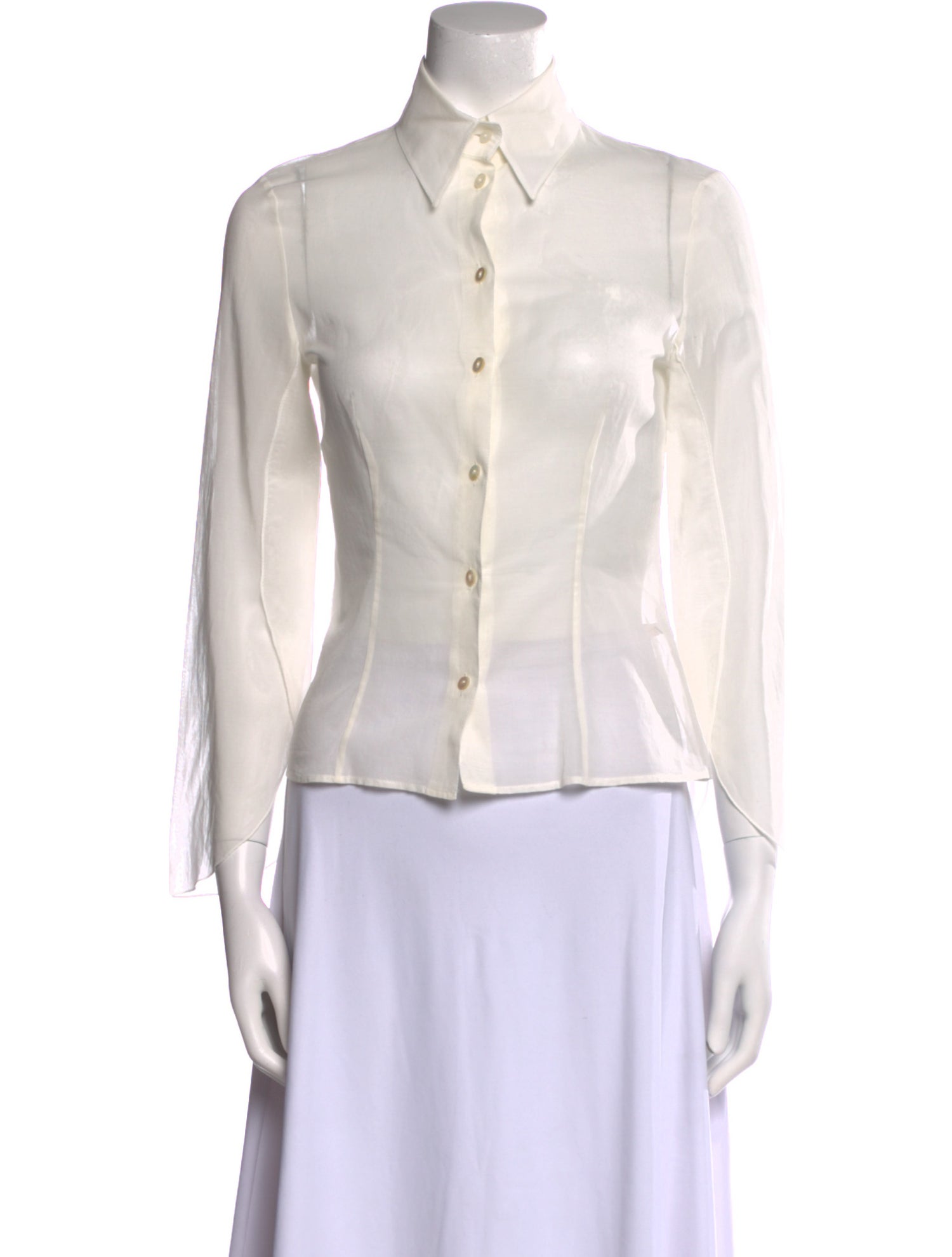 Valentino Long Sleeve Button-Up Top