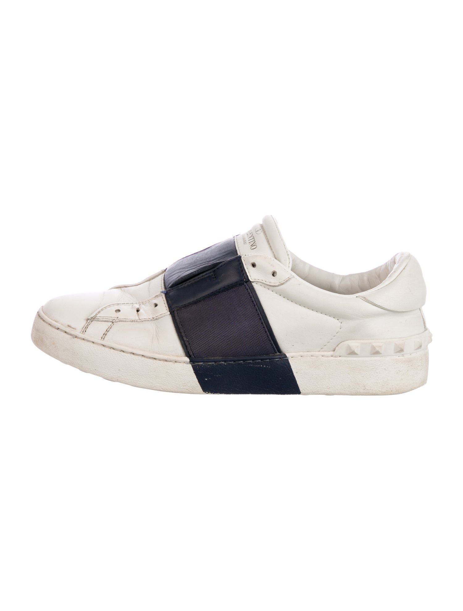 Valentino Rockstud Accents Leather Sneakers