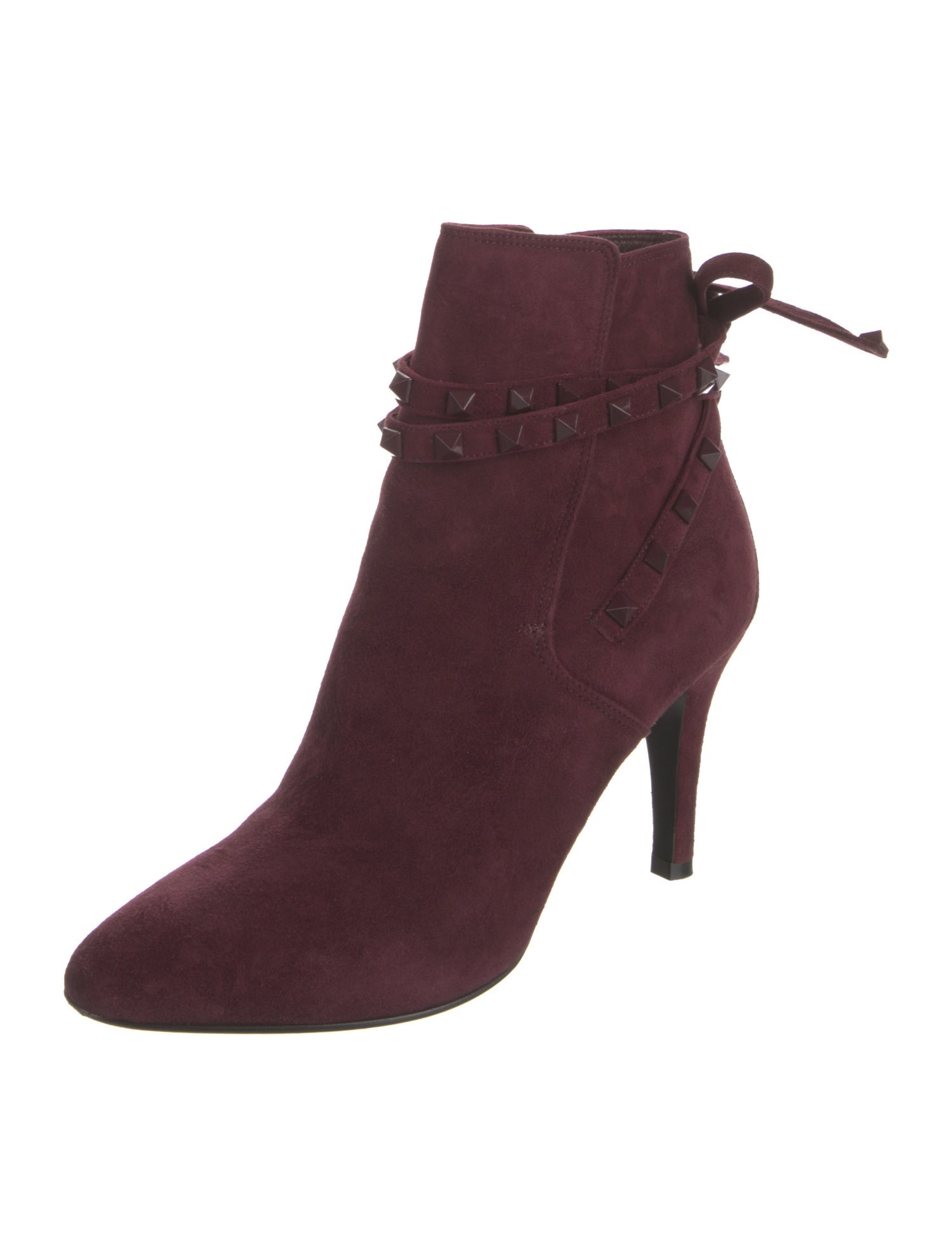 Valentino Rockstud Accents Suede Boots