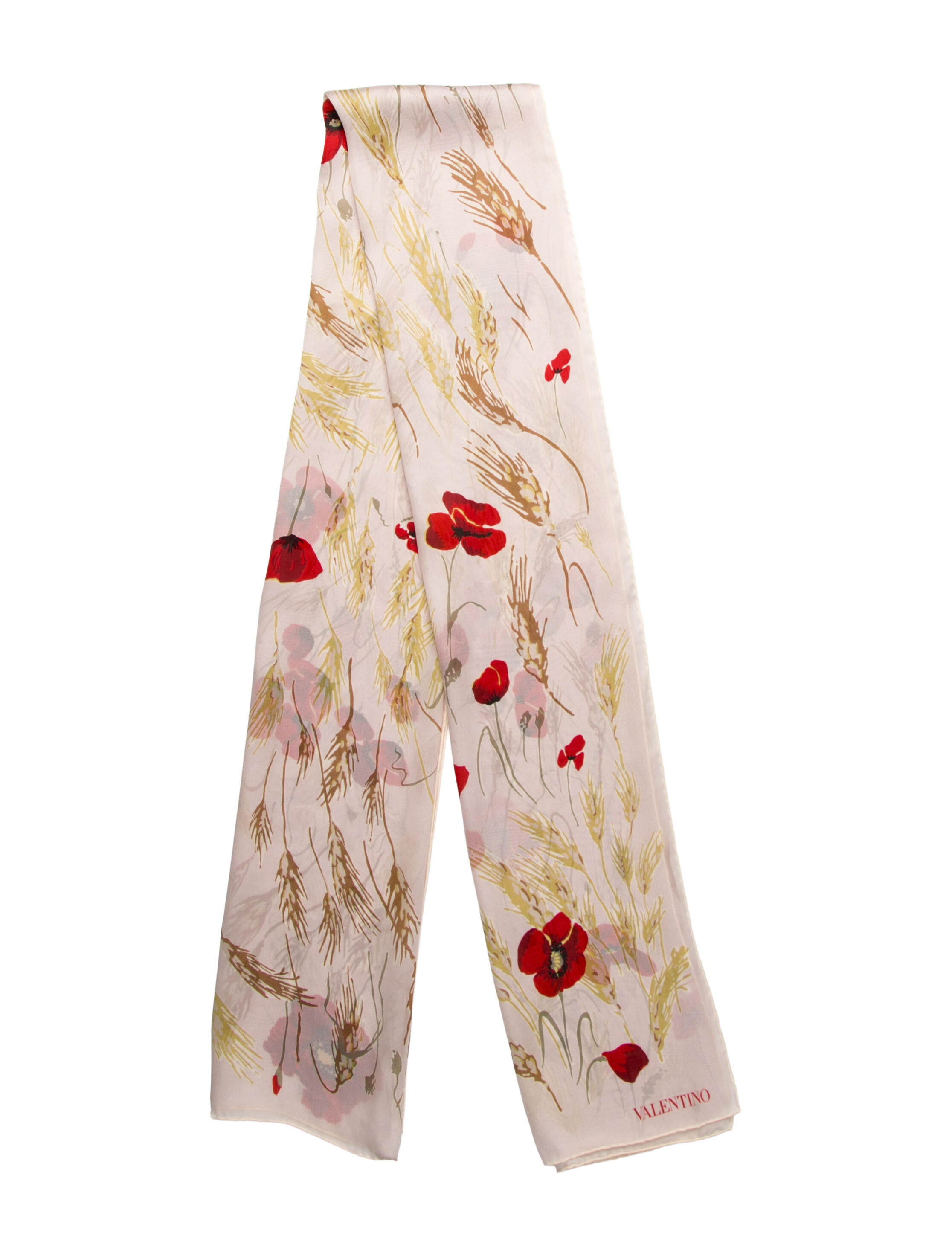 Valentino Silk Floral Print Scarf