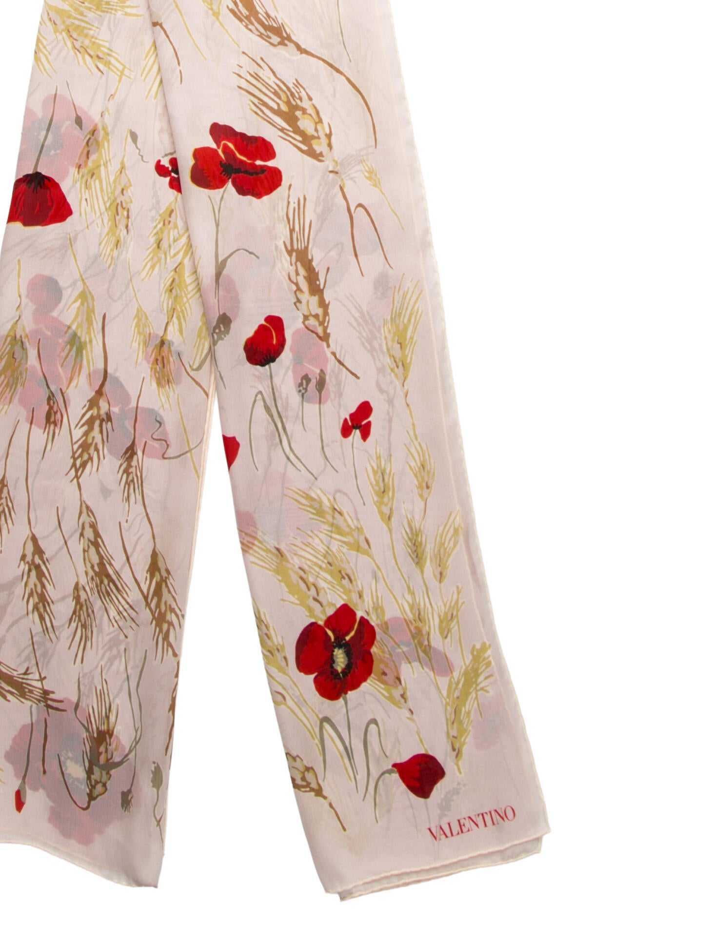 Valentino Silk Floral Print Scarf