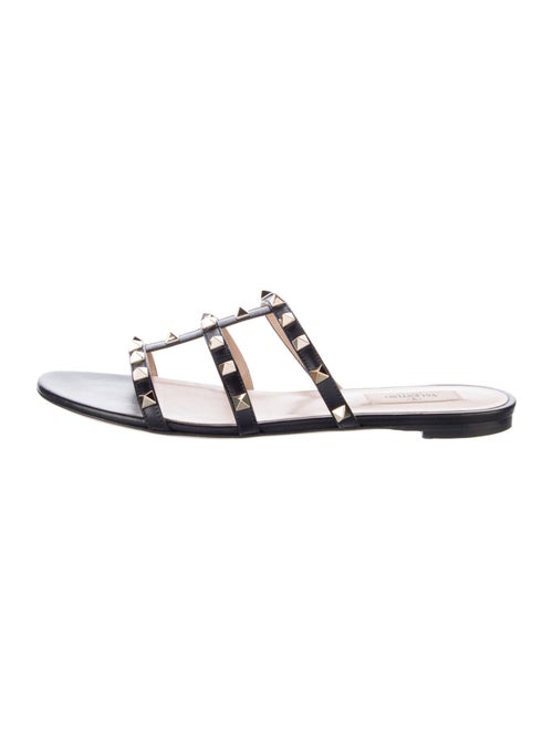 Valentino Rockstud Accents Leather Slides