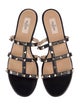 Valentino Rockstud Accents Leather Slides