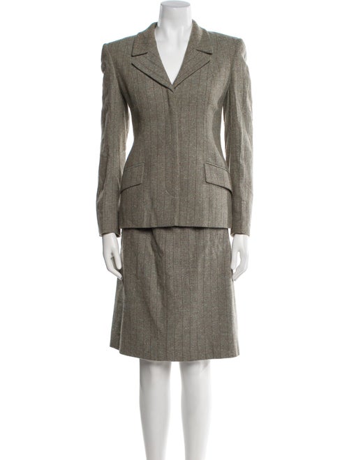 Valentino Virgin Wool Striped Skirt Set