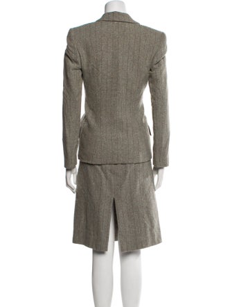 Valentino Virgin Wool Striped Skirt Set