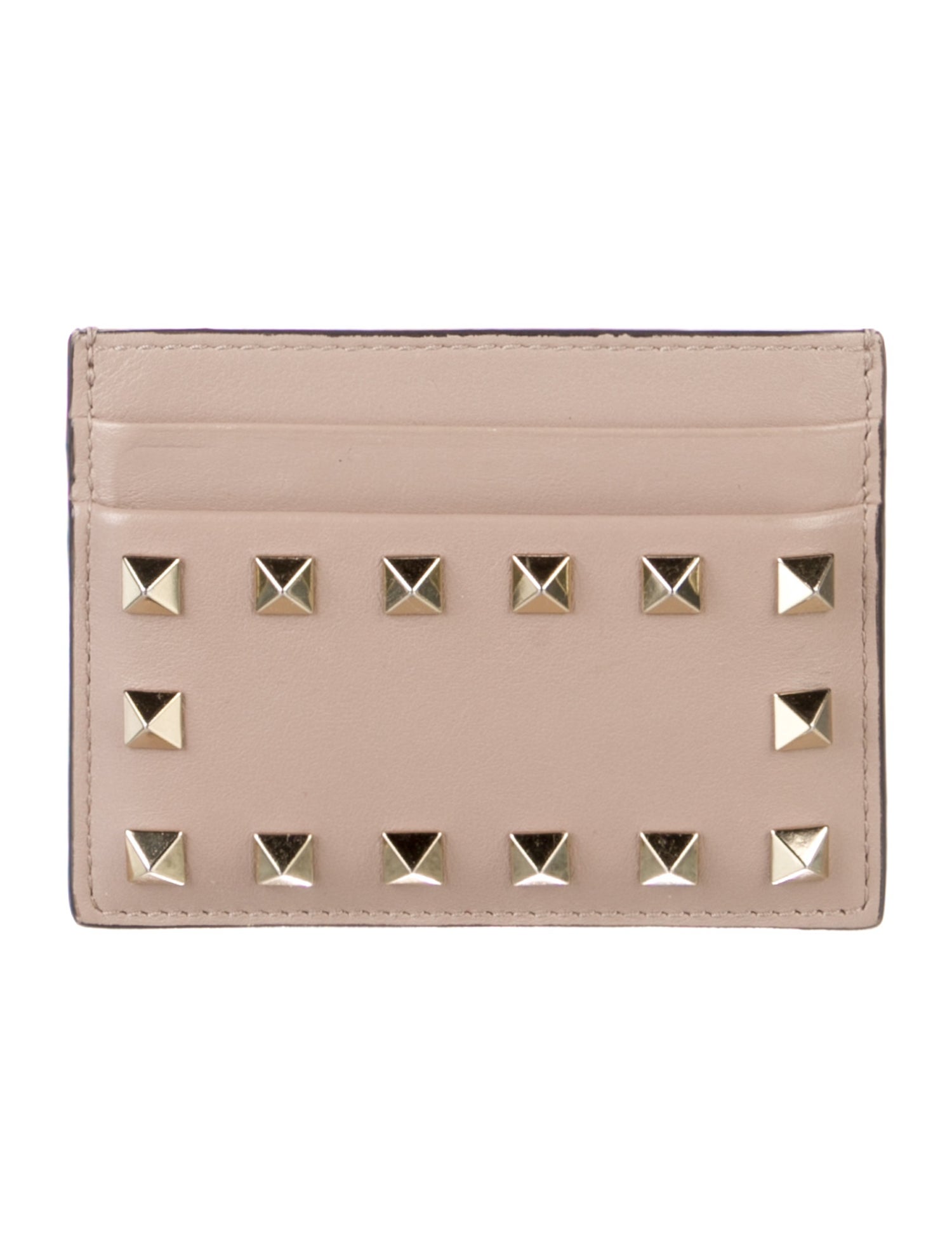 Valentino Rockstud Accents Leather Card Holder w/ Tags