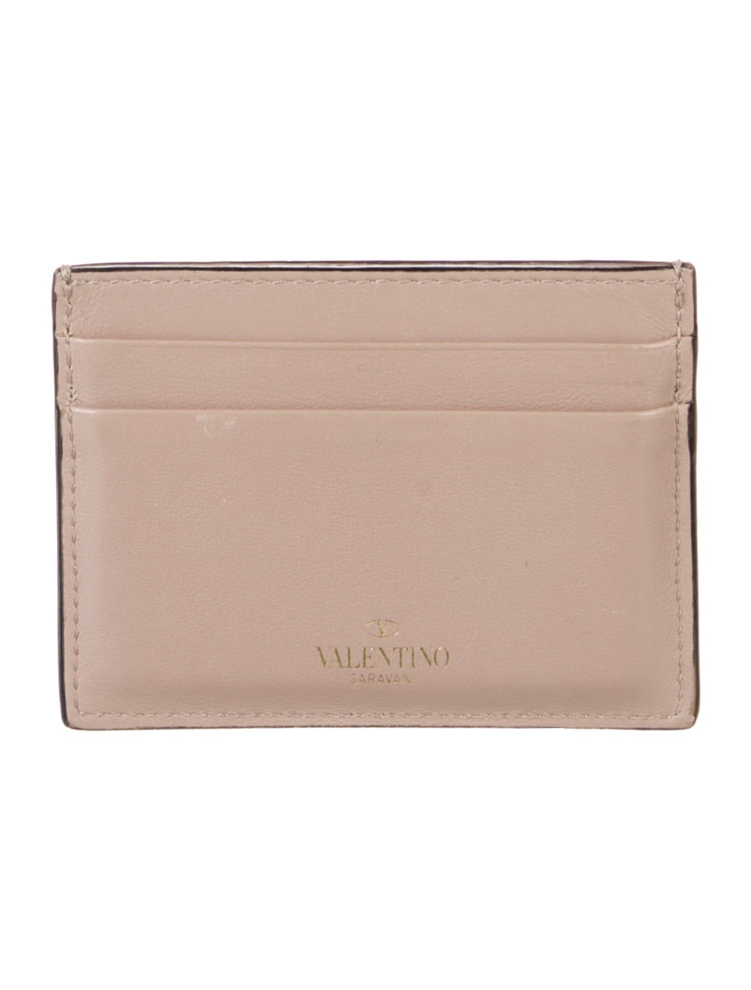 Valentino Rockstud Accents Leather Card Holder w/ Tags