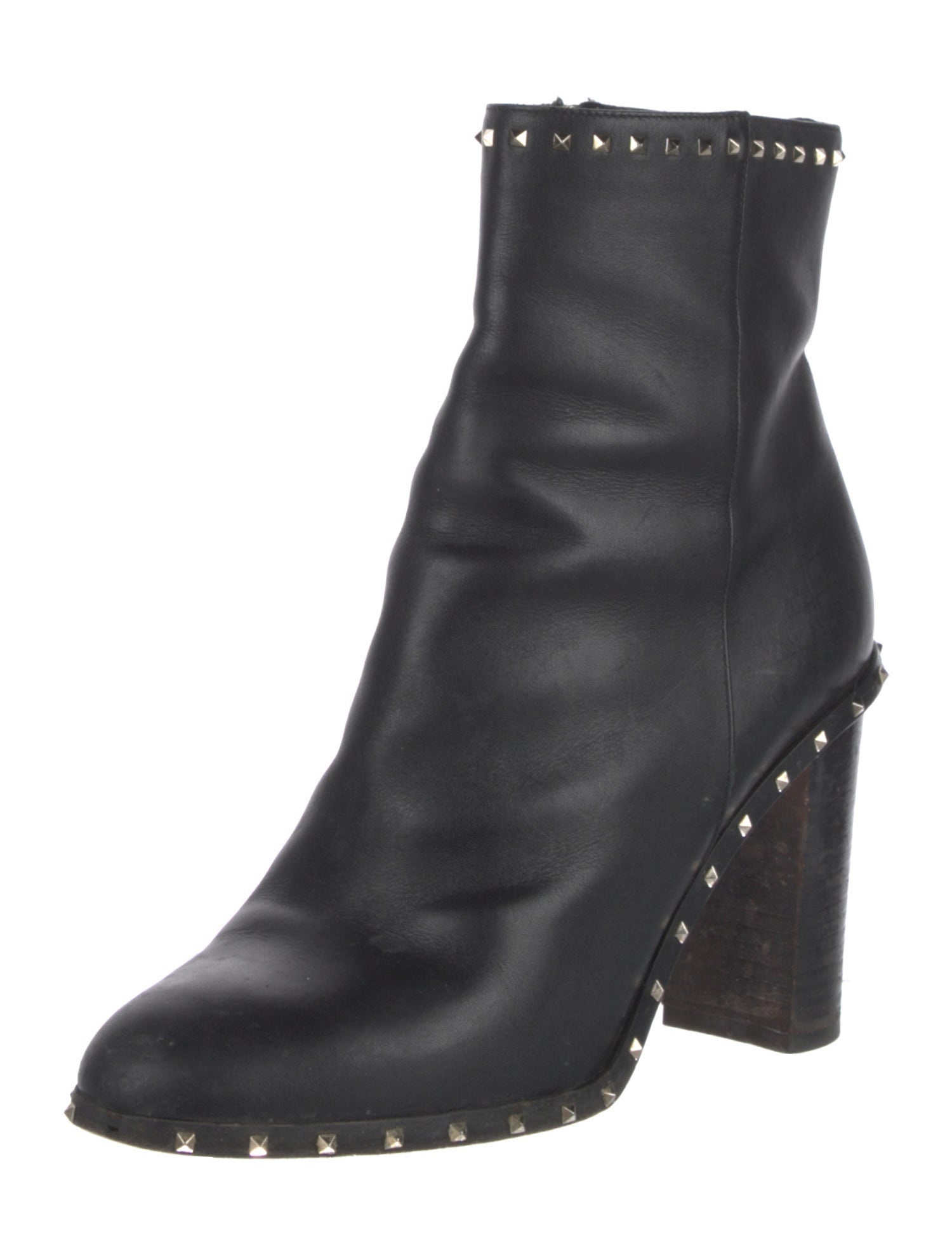 Valentino Rockstud Accents Leather Boots