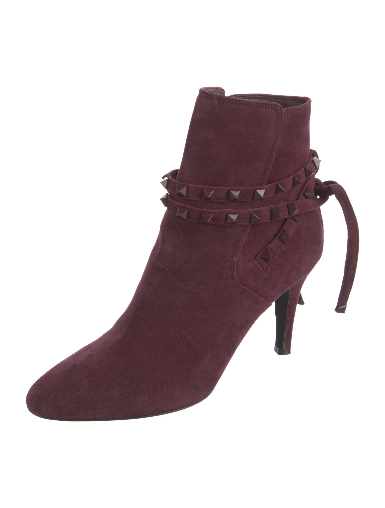 Valentino Rockstud Accents Suede Boots