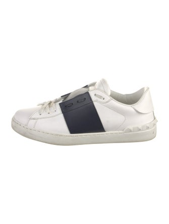Valentino Rockstud Accents Leather Sneakers