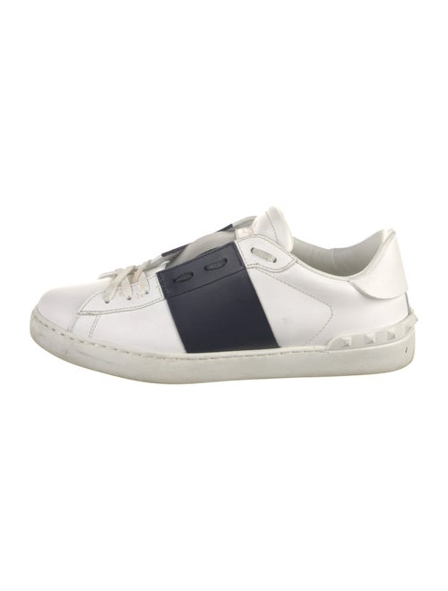 Valentino Rockstud Accents Leather Sneakers