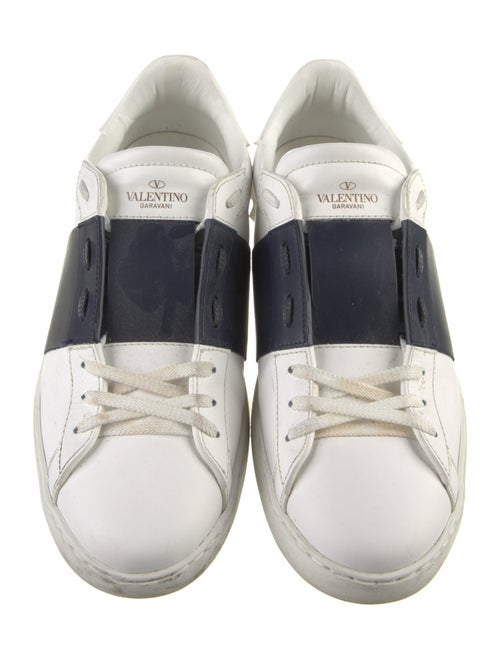 Valentino Rockstud Accents Leather Sneakers