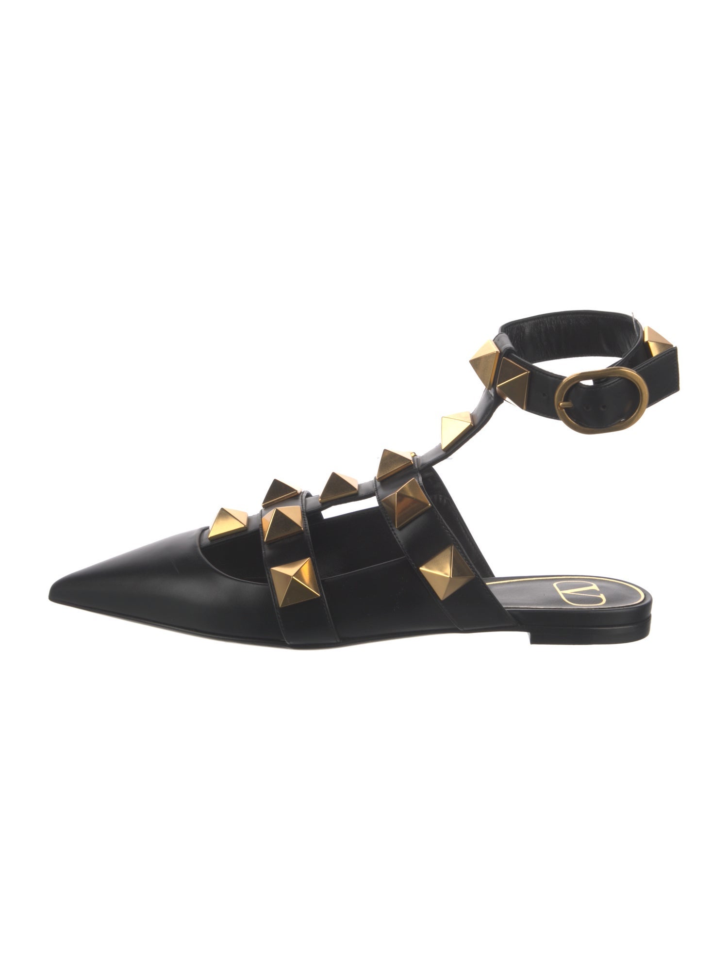 Valentino Rockstud Accents Leather Mules